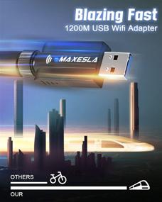 img 3 attached to Maxesla USB WiFi Adapter for PC - Ultra Fast AC1200Mbps Dongle, Dual Band WiFi, High Gain, Support for Win7 8 10 XP Vista MAC