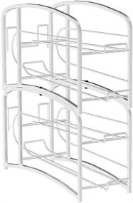 img 1 attached to 🥫 Auledio Stackable Beverage Can Dispenser Rack - Organize and Store Canned Food and Beverages Efficiently - 2 Pack, Sliver