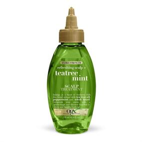 img 4 attached to 🌿 OGX Teatree Mint Dry Scalp Treatment - Refreshing & Invigorating Formula with Witch Hazel Astringent, 4 fl oz - Paraben & Sulfate-Free
