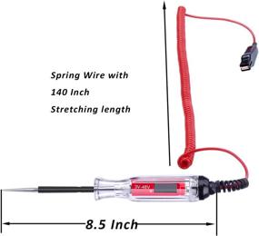 img 3 attached to Heavy Duty 3-48V Digital LCD Circuit Tester with Extended 140 Inch Spring Wire for Cars and Trucks - Low Voltage & Light Tester with Stainless Probe