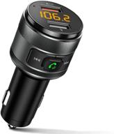 imden bluetooth 5.0 fm transmitter for car: stream music, hands-free calls, 2 usb ports charger logo