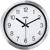 🕒 silent wall clock 12 inch - decorative non-ticking, large, and quiet clock for home & office décor: modern battery operated design for kitchen, living room, school, bathroom - easy to read logo