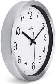 img 3 attached to 🕒 Silent Wall Clock 12 Inch - Decorative Non-Ticking, Large, and Quiet Clock for Home & Office Décor: Modern Battery Operated Design for Kitchen, Living Room, School, Bathroom - Easy to Read