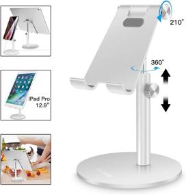 img 4 attached to 📱 Telescopic Adjustable Tablet/Phone Stand - AICase Universal Multi-Angle Aluminum Stand Compatible with 4-13 inch iPhone, Smart Cell Phone, Tablet, iPad - Silver