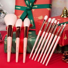 img 1 attached to 💄 Ten-Piece TEXAMO Makeup Brush Set: Synthetic Pink Brushes for Powder, Blush, Contour, Concealer, Eyeshadow, Eyebrow, Blending - Rose Gold Collection