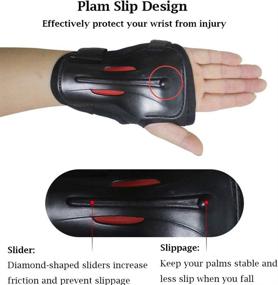 img 3 attached to 🛡️ CTHOPER Long Damping Non-Slip Wrist Guards: Ultimate Protective Gear for Roller Skating, Skiing, and More!