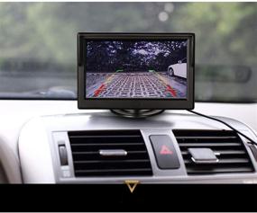 img 1 attached to 🚗 Padarsey 5" TFT LCD Автомобильный цветной задний видеомонитор для камеры заднего вида с двумя вариантами крепления (присоски и самоклеящаяся подставка)