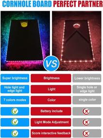 img 2 attached to Version】LED Cornhole Interaction Rechargeable Backyard