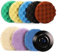 🚗 spta 7''/180mm polishing pad kit - sponge buffing pads with 5 waffle foam, 1 wool grip pad, and a 5/8''-11 threaded backing plate for car buffer polisher - ideal for sanding, polishing, and waxing logo