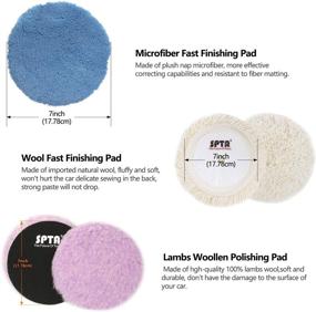 img 1 attached to 🚗 SPTA 7''/180mm Polishing Pad Kit - Sponge Buffing Pads with 5 Waffle Foam, 1 Wool Grip Pad, and a 5/8''-11 Threaded Backing Plate for Car Buffer Polisher - Ideal for Sanding, Polishing, and Waxing