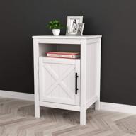 🛋️ modern white finish nightstand side end table: stylish cabinet & open shelf, 26" height логотип