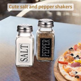 img 3 attached to 🧂 Farmhouse Salt and Pepper Shakers Set Small - Applique Design, Waterproof, Easy Grip, Clean, and Refill - Ideal Kitchen Decoration, DWTS Glass Shakers