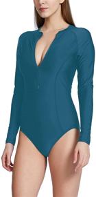 img 2 attached to 👙 BALEAF Women's Rash Guard Long Sleeve One Piece Swimsuit: UPF 50+ Sun Protection for Surfing, Diving & More