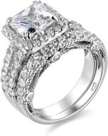 💍 wuziwen 4ct engagement ring: elegant sterling silver cubic zirconia bridal set for women's wedding band logo