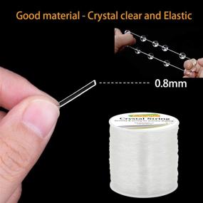 img 1 attached to 📿 EuTengHao 0.8mm Elastic Bracelet String - Crystal String Cord for Bracelet, 150m Elastic Cord Stretchy Bracelet String - Bead Cord Jewelry String for Bracelet, Beading, Jewelry Making (150m/492ft, 0.8mm)