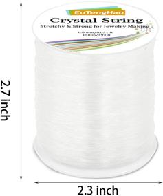 img 3 attached to 📿 EuTengHao 0.8mm Elastic Bracelet String - Crystal String Cord for Bracelet, 150m Elastic Cord Stretchy Bracelet String - Bead Cord Jewelry String for Bracelet, Beading, Jewelry Making (150m/492ft, 0.8mm)