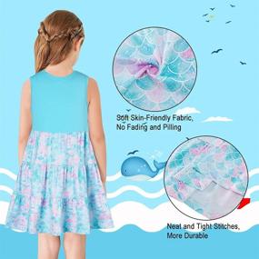 img 1 attached to Enchanting Mermaid Dresses: Sleeveless Ruffles Sundresses for Girls' Clothing