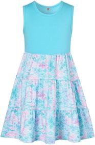 img 4 attached to Enchanting Mermaid Dresses: Sleeveless Ruffles Sundresses for Girls' Clothing