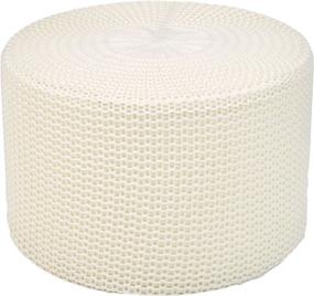 img 4 attached to 🛋️ Ivory Chunky-Knit Foam Floor Pouf Ottoman by Amazon Basics: Comfy and Stylish Addition to your Living Space