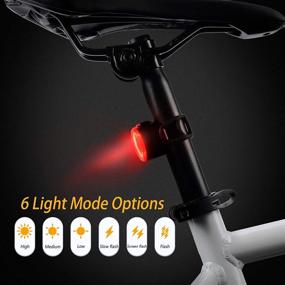 img 1 attached to USB Rechargeable Bike Tail Light - Waterproof, 6 Modes LED Bicycle Rear Light for Cycling Safety - Fits Any Bike or Helmet