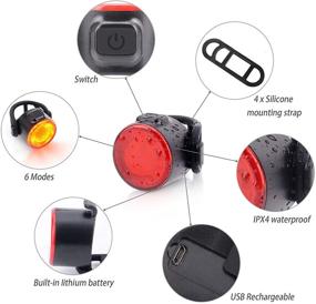 img 2 attached to USB Rechargeable Bike Tail Light - Waterproof, 6 Modes LED Bicycle Rear Light for Cycling Safety - Fits Any Bike or Helmet