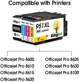 img 3 attached to 🖨️ Kingjet Compatible Ink Cartridge Set for HP 950/951XL, 4 Pack (Black, Cyan, Magenta, Yellow) - Works with Officejet Pro 8100, 8600, 8610, 8620 Printers