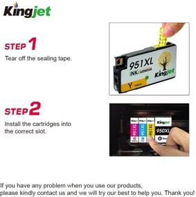 img 2 attached to 🖨️ Kingjet Compatible Ink Cartridge Set for HP 950/951XL, 4 Pack (Black, Cyan, Magenta, Yellow) - Works with Officejet Pro 8100, 8600, 8610, 8620 Printers