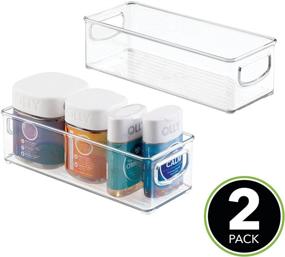 img 3 attached to mDesign Small Plastic Bathroom Storage 🚽 Container Bins - 2 Pack - Clear