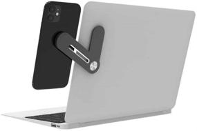img 4 attached to 📱 Aporia: Easy View Side-by-Side Extension Mount Clip for Phone and Laptop - Adjustable & Portable (Black)