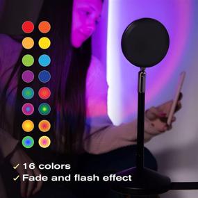 img 1 attached to 🌅 Emberela Sunset Lamp - 16 Color Projection, LED Rainbow Night Light - Perfect for Stunning Photos, Videos, & Room Ambiance - Multicolor Sunset Lamp with Remote Control - Multi-Functional Lighting