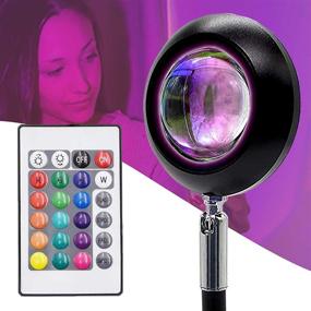 img 4 attached to 🌅 Emberela Sunset Lamp - 16 Color Projection, LED Rainbow Night Light - Perfect for Stunning Photos, Videos, & Room Ambiance - Multicolor Sunset Lamp with Remote Control - Multi-Functional Lighting