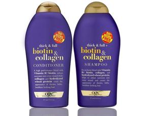 img 3 attached to 🧴 OGX Thick & Full Biotin Collagen Shampoo and Conditioner Duo-Set 19.5oz