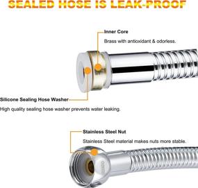 img 2 attached to DREAMIND 304 Stainless Steel Chrome Shower Hose Attachment - 59 Inches, Flexible Shower Head and Bidet Extension Hose