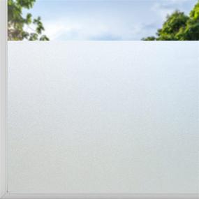 img 4 attached to rabbitgoo Frosted Window Privacy Film - Non-Adhesive Cling Vinyl Covering for Sun Blocking & Bathroom Privacy, Matte Pure, 17.5" x 78.7