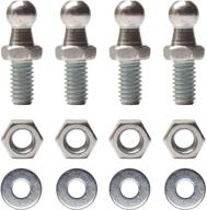 beneges 4-piece set of 10mm ball studs + hardware nuts/washers | 5/16-18 thread x 3/5&#34; long shank | universal gas lift support strut logo