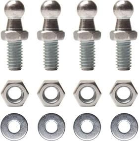 img 2 attached to Beneges 4-Piece Set of 10mm Ball Studs + Hardware Nuts/Washers | 5/16-18 Thread x 3/5&#34; Long Shank | Universal Gas Lift Support Strut