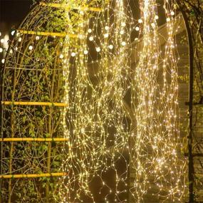 img 1 attached to 🔌 Waterproof 2Pcs Starry String Lights – Decorative Twinkle Fairy Lights with 8 Modes, 10 Strands of 250 LEDs – Battery Operated Branch Waterfall Lights for Outdoor Garden, Christmas Tree – Remote Timer Included