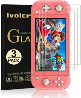 🔳 ivoler transparent hd tempered glass screen protector [3 pack] for nintendo switch lite 2019 - anti-scratch, anti-fingerprint, bubble-free fit logo