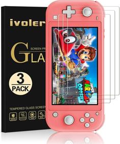 img 4 attached to 🔳 iVoler Transparent HD Tempered Glass Screen Protector [3 Pack] for Nintendo Switch Lite 2019 - Anti-Scratch, Anti-Fingerprint, Bubble-Free Fit