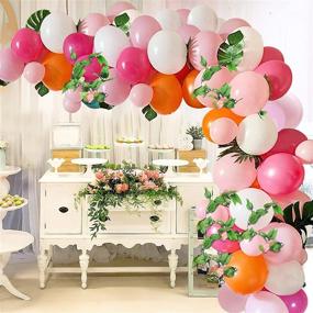 img 4 attached to 🎉 Tropical Balloons Garland Arch Kit: 106 pcs Luau Party Supplies for Jungle Themed Hawaii Party Decorations