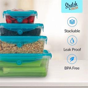 img 3 attached to 🍱 Emson Silicone Food Storage Containers with Airtight Lids - STRETCH and FRESH Solution for Solid Food and Leak-Proof Soups & Sauces. Stackable, Freezer-Safe, BPA-Free Meal Prep Containers - As Seen On TV (Set of 12)