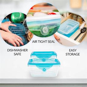 img 1 attached to 🍱 Emson Silicone Food Storage Containers with Airtight Lids - STRETCH and FRESH Solution for Solid Food and Leak-Proof Soups & Sauces. Stackable, Freezer-Safe, BPA-Free Meal Prep Containers - As Seen On TV (Set of 12)