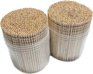 🔲 makerstep 1000 wooden toothpicks with ornate handle, practical toothpicks holder container - 2 packs of 500 for crafts, parties, cocktails, dental cleaning, and appetizers logo