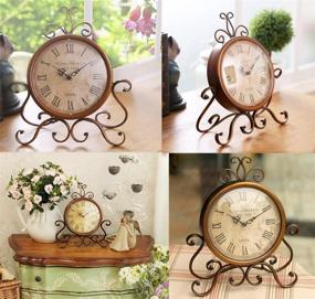img 2 attached to 🕰️ Eruner Retro European Decorative Desk Clock - Baroque Style Non-Ticking Antique Table Clock for Living Room, Cabinet, Office, and Study Desk - Antique Golden Furniture Decoration