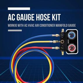 img 3 attached to 🔧 Lichamp 3 Pieces 5FT AC HVAC Manifold Gauge Hose Kit with Ball Valve Tension Hose and 4 Pieces Hose Adapters | Compatible with R134A R410A R404A R12 R22 R502 R1234YF Refrigerants