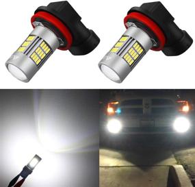 img 4 attached to 🚘 Super Bright H8 H16 H11 LED Fog Lights Bulbs 4014 54-SMD, 6000K Xenon White - Alla Lighting for Cars Trucks Replacement