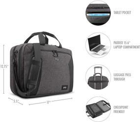 img 3 attached to 👜 Solo New York Grey/Black Voyage Laptop Briefcase