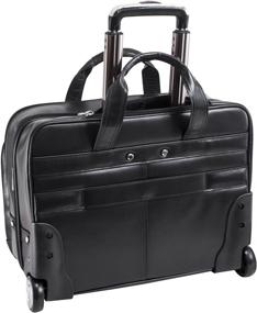 img 3 attached to McKlein L Series Bowery Top Grain Cowhide Leather 15" Wheeled Laptop Briefcase in Black (Model 87855)