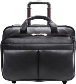 img 2 attached to McKlein L Series Bowery Top Grain Cowhide Leather 15" Wheeled Laptop Briefcase in Black (Model 87855)