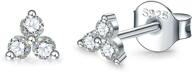 💎 sterling silver flower cz stud earrings for women and men - hypoallergenic cartilage tragus piercing jewelry, small 4mm size ideal for girls and teens logo